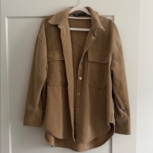 Zara Brown Corduroy Utility Jacket
